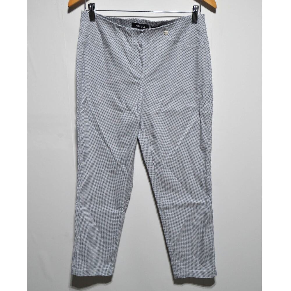 Robell Modell Bella 09 Ankle Grazer Blue & White Pull On Pants Size 8